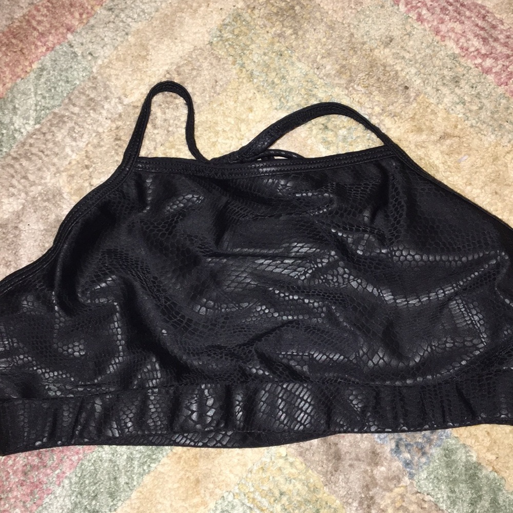 Snakeskin High Neck Bra